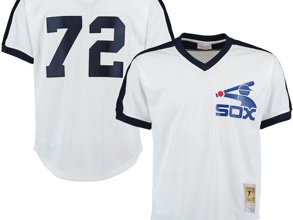Carlton Fisk Chicago White Sox Cooperstown Mesh Batting Practice Jersey - White