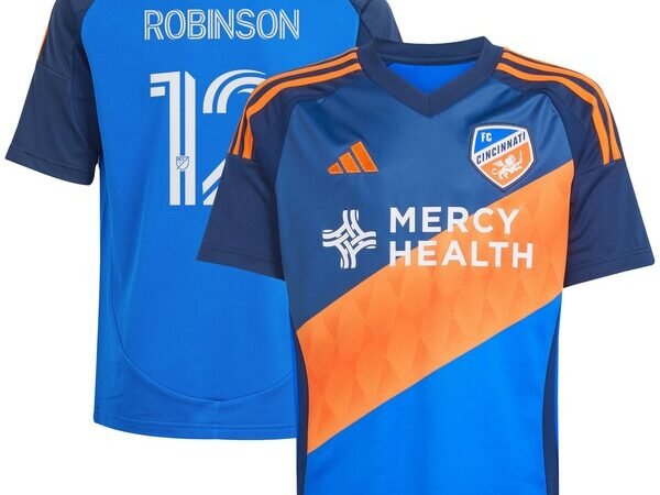 Miles Robinson FC Cincinnati adidas Youth 2025 Orange and Blue Legacy Kit Replica Player Jersey - Blue