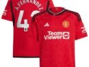 Alvaro Fernández Manchester United adidas Youth 2023/24 Home Replica Player Jersey – Red