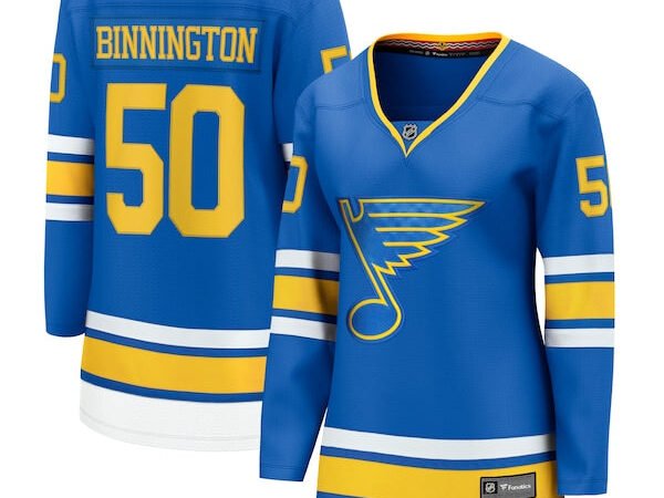 Jordan Binnington St. Louis Blues  Women's Home Breakaway Player Jersey - Blue