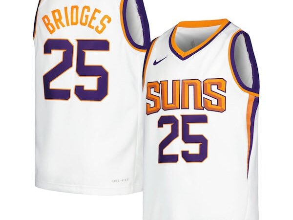 Mikal Bridges Phoenix Suns Nike Youth Swingman Jersey -Association Edition - White/Purple