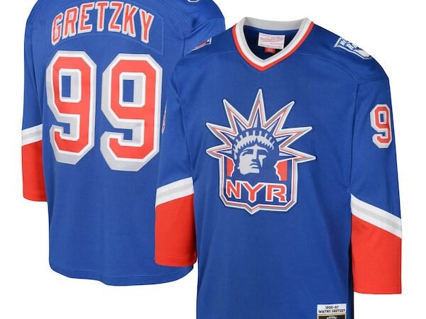 Wayne Gretzky New York Rangers Youth 1996 Blue Line Player Jersey - Royal