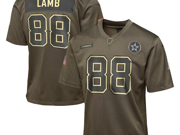 CeeDee Lamb Dallas Cowboys Nike Youth 2025 Salute to Service Game Jersey - Olive