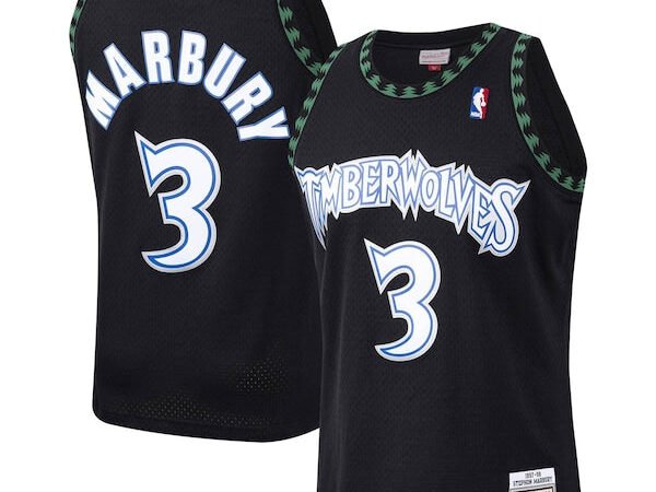 Stephon Marbury Minnesota Timberwolves 1997/98 Hardwood Classics Swingman Jersey - Black