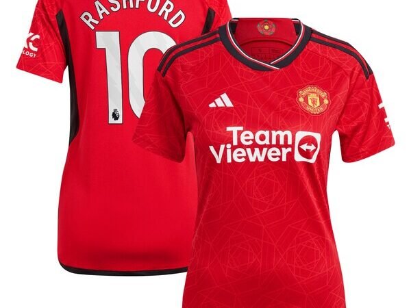 Marcus Rashford Manchester United adidas Women's 2023/24 Home Replica Player Jersey - Red/Green