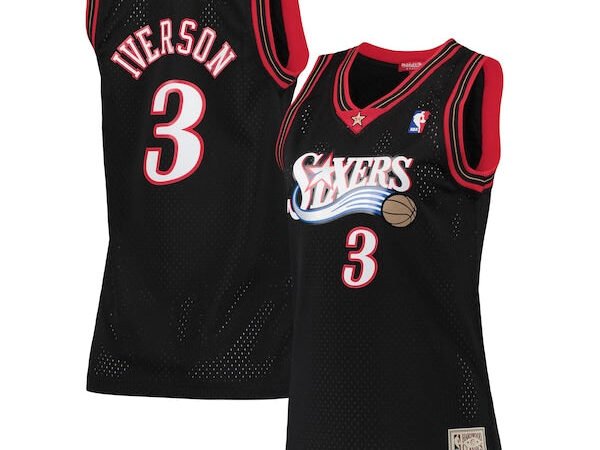 Allen Iverson Philadelphia 76ers Women's 2000/01 Hardwood Classics Swingman Jersey - Black