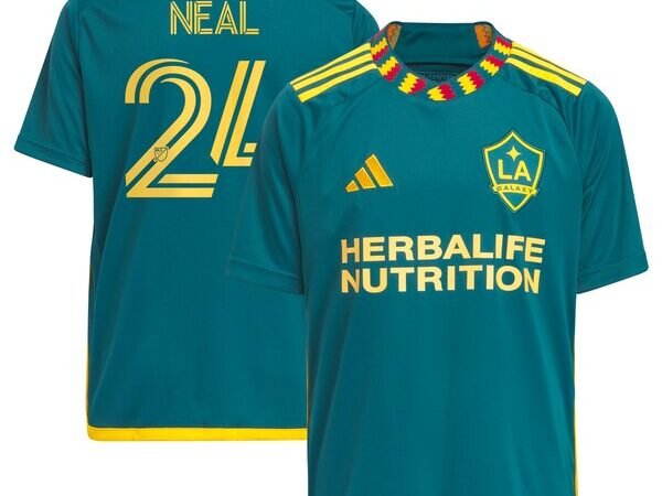 Jalen Neal LA Galaxy adidas Youth 2024 LA Kit Replica Player Jersey - Green