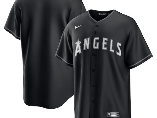 Los Angeles Angels Nike Lights Out Replica Jersey - Black