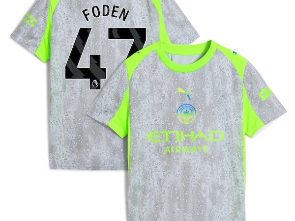 Manchester City Puma Youth 2025/26 Third Replica Jersey - Green/Neon Green