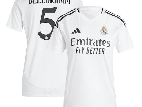 Jude Bellingham Los Merengues adidas Women's 2024/25 Home Replica Player Jersey - White