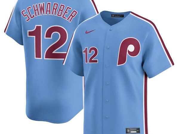Kyle Schwarber Philadelphia Phillies Nike Alternate Limited Jersey - Light Blue/White
