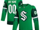 Seattle Kraken adidas St. Patrick's Day Authentic Custom Jersey - Kelly Green