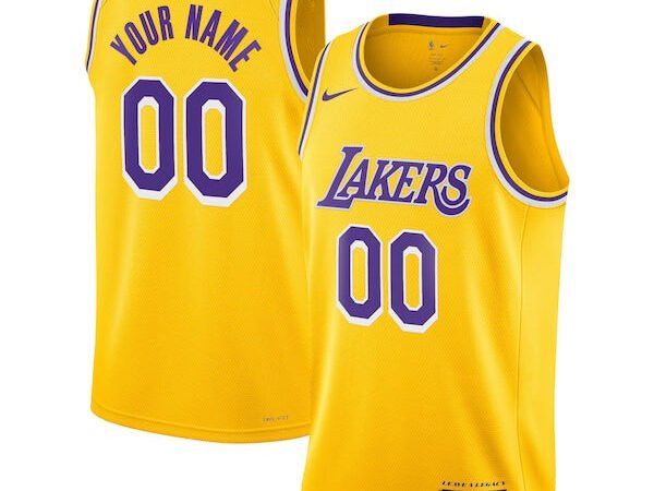 Los Angeles Lakers Nike Unisex Swingman Custom Jersey Gold - Icon Edition
