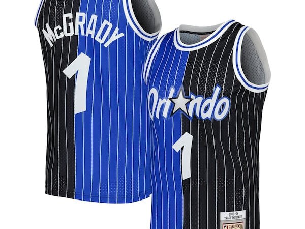Tracy McGrady Orlando Magic Hardwood Classics 2003/04 Split Swingman Jersey - Blue/Black