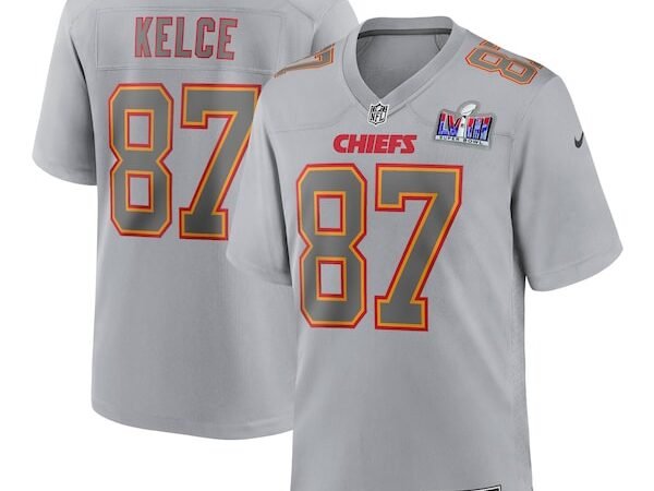 Travis Kelce Kansas City Chiefs Nike Super Bowl LVIII Atmosphere Fashion Game Jersey - Gray