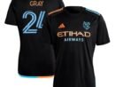 Tayvon Gray New York City FC adidas 2024 24/7 Kit Replica Player Jersey - Black
