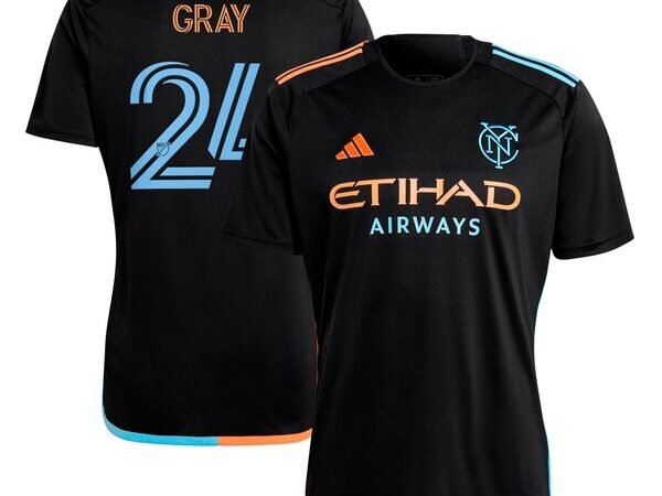 Tayvon Gray New York City FC adidas 2024 24/7 Kit Replica Player Jersey - Black