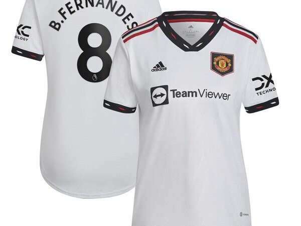 Bruno Fernandes Manchester United adidas Women's 2022/23 Away Replica Player Jersey - White