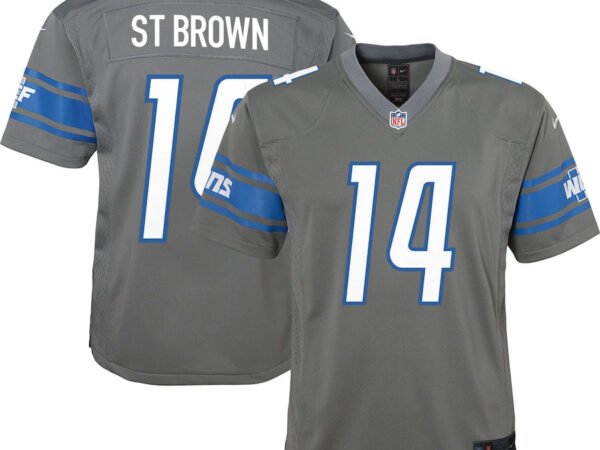 Amon-Ra St. Brown Detroit Lions Nike Youth Game Jersey - Silver