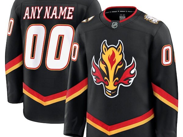 Calgary Flames  Alternate Premium Custom Jersey - Black/Red/White