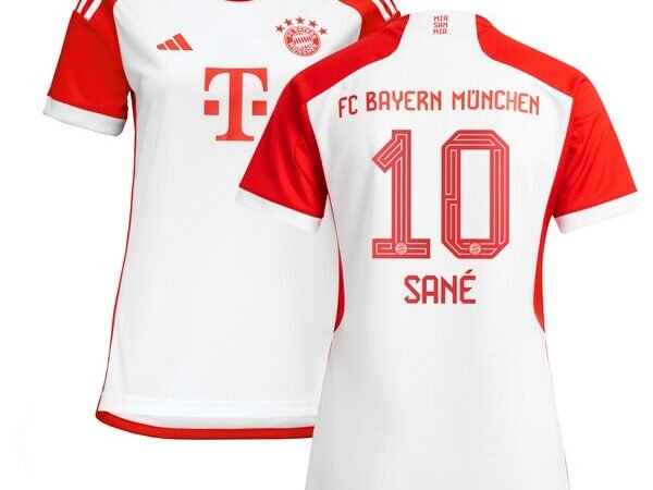 Leroy Sané Bayern Munich adidas Women's 2023/24 Home Replica Jersey - White/Black