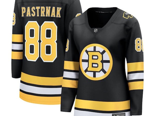 David Pastrnak Boston Bruins  Women's Home Breakaway Player Jersey - Black/White