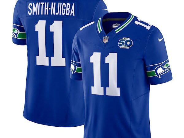 Jaxon Smith-Njigba Seattle Seahawks Nike 50th Season Vapor F.U.S.E. Limited Jersey - Royal/College Navy