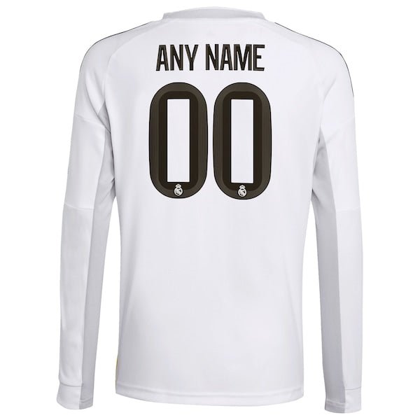 Los Merengues adidas Youth 2025/26 Home Replica Long Sleeve Custom Jersey - White