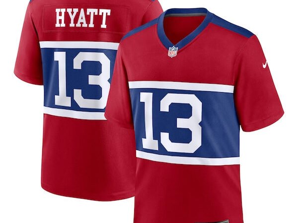 Jalin Hyatt New York Giants Nike Alternate Player Game Jersey - Century Red