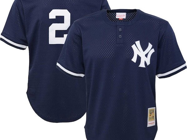 Derek Jeter New York Yankees Youth Cooperstown Collection Mesh Batting Practice Jersey - Navy