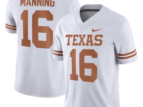 Men's Nike Arch Manning White Texas Longhorns NIL Replica Football Jersey - White/Orange