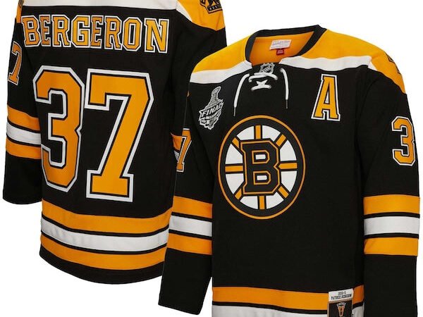 Patrice Bergeron Boston Bruins Big & Tall 2010 Alternate Captain Patch Blue Line Player Jersey - Black