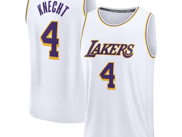 Dalton Knecht Los Angeles Lakers  Youth Fast Break Replica Player Jersey - Association Edition - White