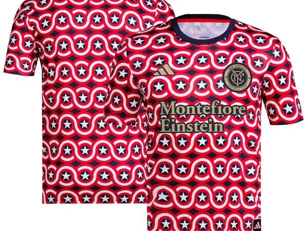 New York City FC adidas 2024 Americana x Captain America Pre-Match Top - Red