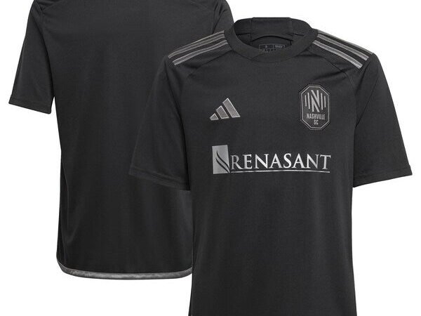 Nashville SC adidas Youth 2024 Man In Black Kit Replica Jersey - Black