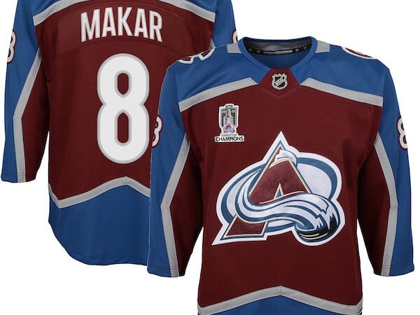 Cale Makar Colorado Avalanche Youth Home 2022 Stanley Cup Champions Premier Player Jersey - Burgundy
