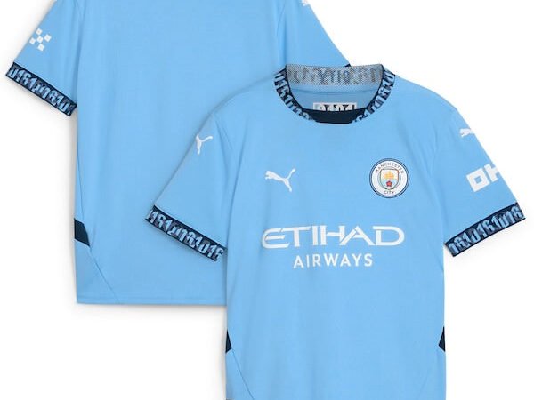 Manchester City Puma Youth 2024/25 Home Replica Jersey - Light Blue