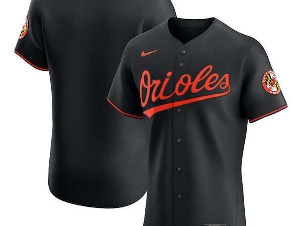 Baltimore Orioles Nike Alternate  Elite Jersey - Black/White/Orange