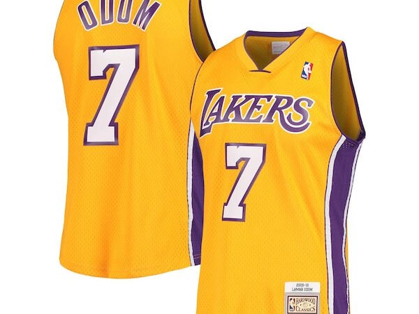 Lamar Odom Los Angeles Lakers 2001/02 Hardwood Classics Swingman Jersey - Gold
