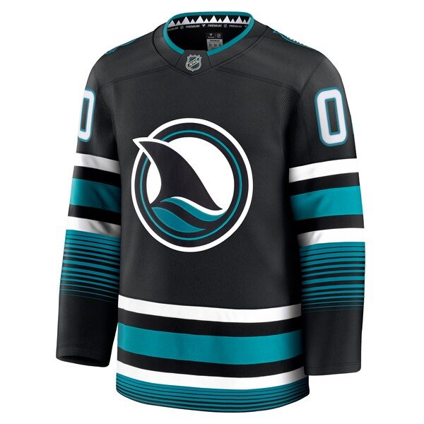 San Jose Sharks Alternate Premium Custom Jersey - Black/Teal