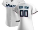 Miami Marlins Nike Women's Home Replica Custom Jersey - White