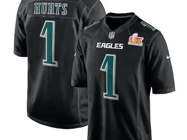 Jalen Hurts Philadelphia Eagles Nike Super Bowl LIX Fashion Game Player Jersey - Carbon Black