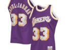 Kareem Abdul-Jabbar Los Angeles Lakers 1996-97 Hardwood Classics NBA 75th Anniversary Diamond Swingman Jersey - Purple