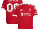 Liverpool adidas Youth 2025/26 Home Custom Replica Jersey - Red/Green