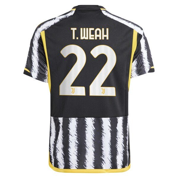 Timothy Weah Juventus adidas Youth 2023/24 Home Replica Player Jersey - Black