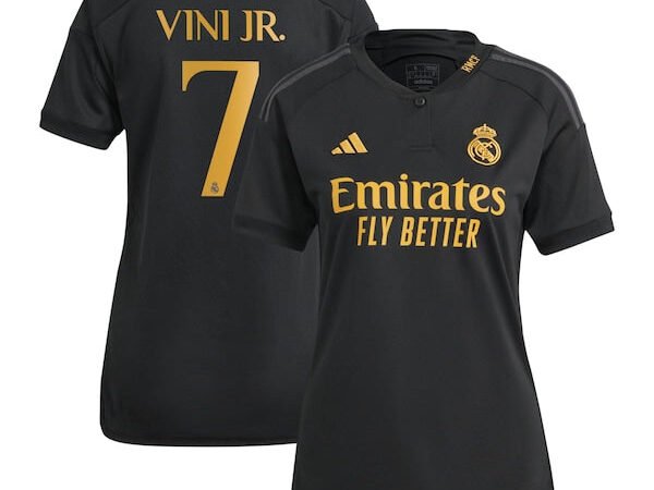 Vini Jr. Los Merengues adidas Women's 2023/24 Third Replica Player Jersey - Black