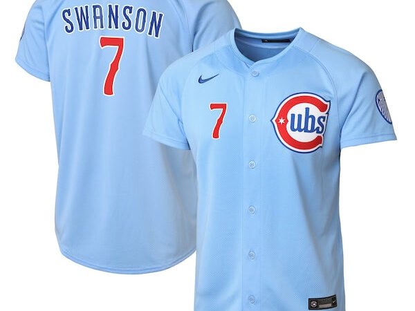 Dansby Swanson Chicago Cubs Nike Youth 2nd Alternate Limited Player Jersey - Baby Blue