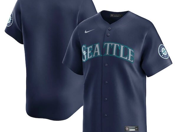 Seattle Mariners Nike Road Limited Jersey - Navy/Aqua