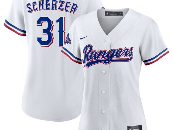 Max Scherzer Texas Rangers Nike Women's Home 2023 World Series Champions Replica Player Jersey - White