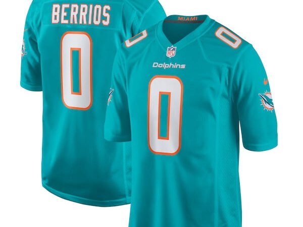 Braxton Berrios Miami Dolphins Nike Game Jersey - Aqua